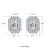 Exquisite rectangular S925 silver plated white gold moissanite diamond pendant earring set 3